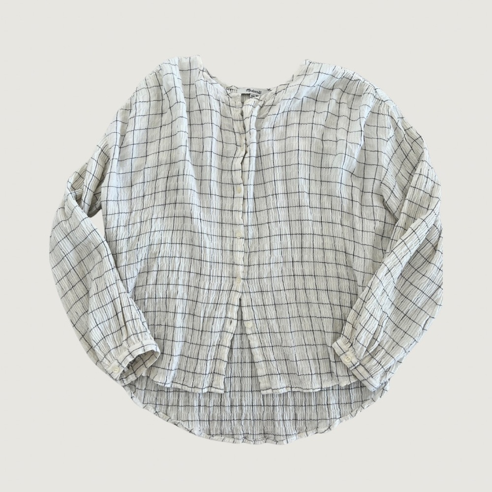 Madewell Windowpane Button Down Top